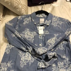 GAP Tops - Gap denim floral button down GAP Tops - Gap denim floral button down